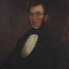 Sanford Mason Oil on Panel “Portrait of Obadiah Wheelock Albee of Marlborough Massachusetts”