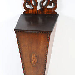 English Shell Inlaid Pipe Wall Box, 18th Century