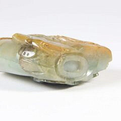 Chinese Relief-Carved Jade Snuff Bottle, Qing Dynasty