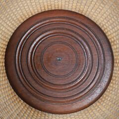Fine Large Captain Thomas James Double Heart Handle Nantucket Basket