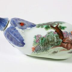 Chinese Porcelain "Eggplant" Snuff Bottle, 20th Century