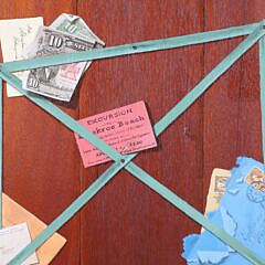 Gayle Blair Tate Oil on Board “Trompe L’Oeil with Postage”