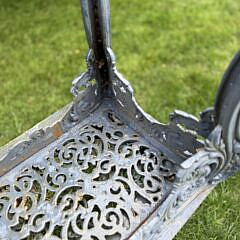 Set of Four English Cast Iron “Capron” Garden Benches, 19th Century