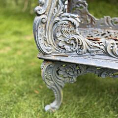 Set of Four English Cast Iron “Capron” Garden Benches, 19th Century