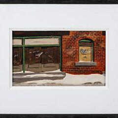 John Austin Tempera on Board "Hartford Store Front" circa 1979