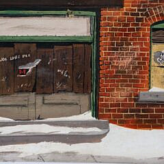 John Austin Tempera on Board “Hartford Store Front” circa 1979