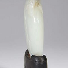 Chinese Carved Celadon Jade “Peach” Snuff Bottle, Qing Dynasty