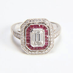 4141-3030 Art Deco Platinum Diamond Ruby Cocktail Ring A IMG_9995