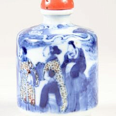 Chinese Blue & White Porcelain Snuff Bottle, 18th/19th Century