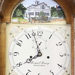 Michael Kinney Tiger Maple Grandfather’s Clock, circa 1989