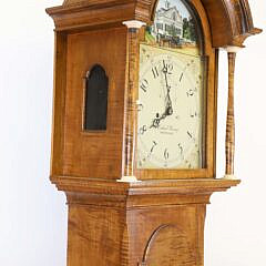 Michael Kinney Tiger Maple Grandfather’s Clock, circa 1989