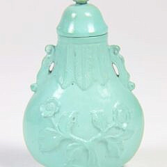 Chinese Carved Turquoise Snuff Bottle, Qing Dynasty