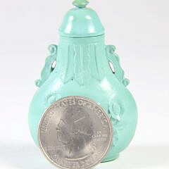 Chinese Carved Turquoise Snuff Bottle, Qing Dynasty