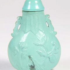 Chinese Carved Turquoise Snuff Bottle, Qing Dynasty