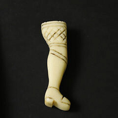 Whaleman Made Pike Tamp 19th Century Carved of Antique Whale Ivory in the Form of a Leg
