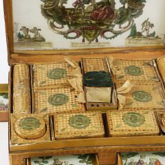French Prisoner of War Straw Marquetry Necessaire De Voyage, circa 1800