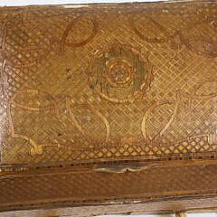 French Prisoner of War Straw Marquetry Necessaire De Voyage, circa 1800