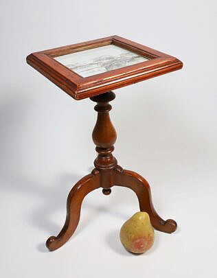 Japanese Tile Top Miniature Tripod Stand, 19th Century