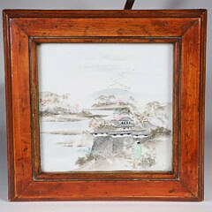 Japanese Tile Top Miniature Tripod Stand, 19th Century