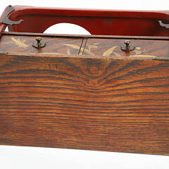 Japanese Gilt Takamaki-E and Red Lacquer Metal Smoke Stand, circa 1930