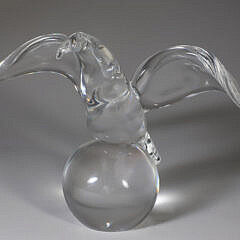 Signed Steuben Clear Glass Eagle
