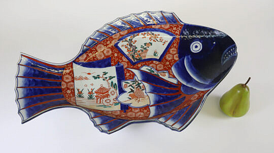 Antique Japanese Imari Fish Moulded Platter