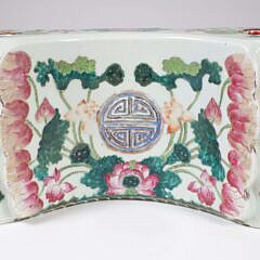 Decorated Chinese Porcelain Pillow, 19th Century