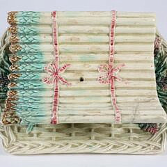 Antique French Majolica Asparagus Dish