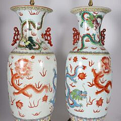 Pair of Vintage Chinese Porcelain Lamps