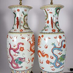 Pair of Vintage Chinese Porcelain Lamps
