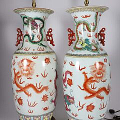 Pair of Vintage Chinese Porcelain Lamps