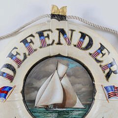Vintage Decorated Life Preserver “Defender”