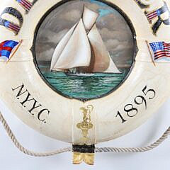 Vintage Decorated Life Preserver “Defender”