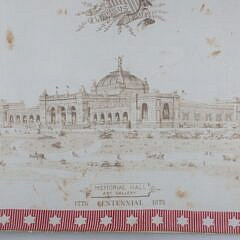 Philadelphia 1876 Handkerchief Depicting “Memorial Hall Art Gallery, Centennial 1776-1876”