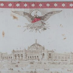 Philadelphia 1876 Handkerchief Depicting “Memorial Hall Art Gallery, Centennial 1776-1876”