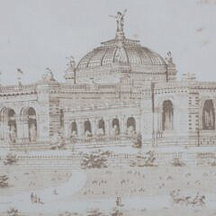 Philadelphia 1876 Handkerchief Depicting “Memorial Hall Art Gallery, Centennial 1776-1876”
