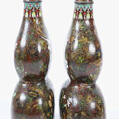 Pair of Chinese Cloisonne Gourds With Covers, 19th Century