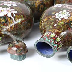 Pair of Chinese Cloisonne Gourds With Covers, 19th Century