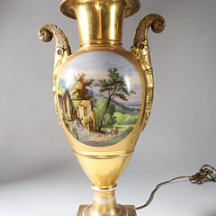 Fine Hand Painted Empire Urn Lamp, 19th Century
