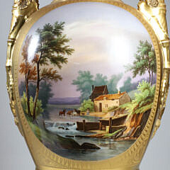 Fine Hand Painted Empire Urn Lamp, 19th Century