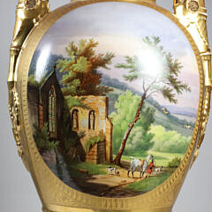 Fine Hand Painted Empire Urn Lamp, 19th Century