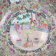Rose Medallion Wash Basin Made for the Boston Market, 19th Century
