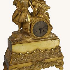 Continental Bronze Figural Clock, 19th Century