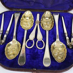 Sheffield Silver Plated Boxed Dessert Set by Martin, Hall & Co.
