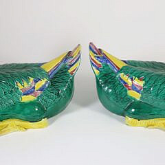 Pair of Antique Chinese Glazed Ducks