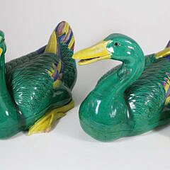 Pair of Antique Chinese Glazed Ducks