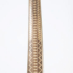 Vintage Engraved Swordfish Bill on Custom Iron Stand