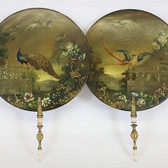 Pair of English Hand Held Face Fire Screen 19th Century