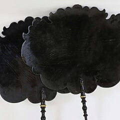 Pair of Victorian Hand Held Papier Mache Face Fire Screens, 19th Century