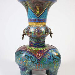 Chinese Antique Cloisonne Elephant Shaped Vase